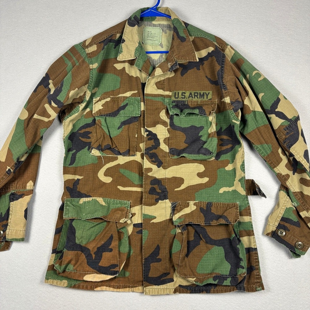 VTG US Army Woodland Camouflage Combat Uniform Set Ripstop Cotton Small Camo